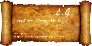 Lendler Gorgiás névjegykártya